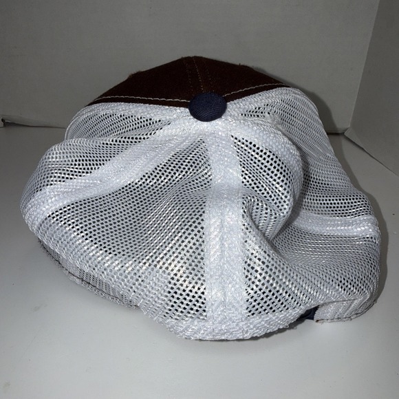 Ford Logo Blue Brown White Mesh Trucker Adjustable Snapback Hat Cap OSFM - Picture 3 of 8